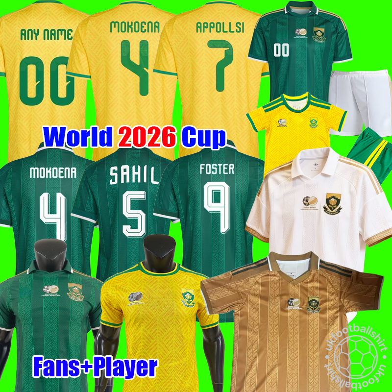 2026 South Africa football shirt World cup Jerseys 2026 2027 BARTLETT MOKOENA FORTUNE RADEBE 26 27 Football kit Camisetas de Futbol men Kids Kit tops