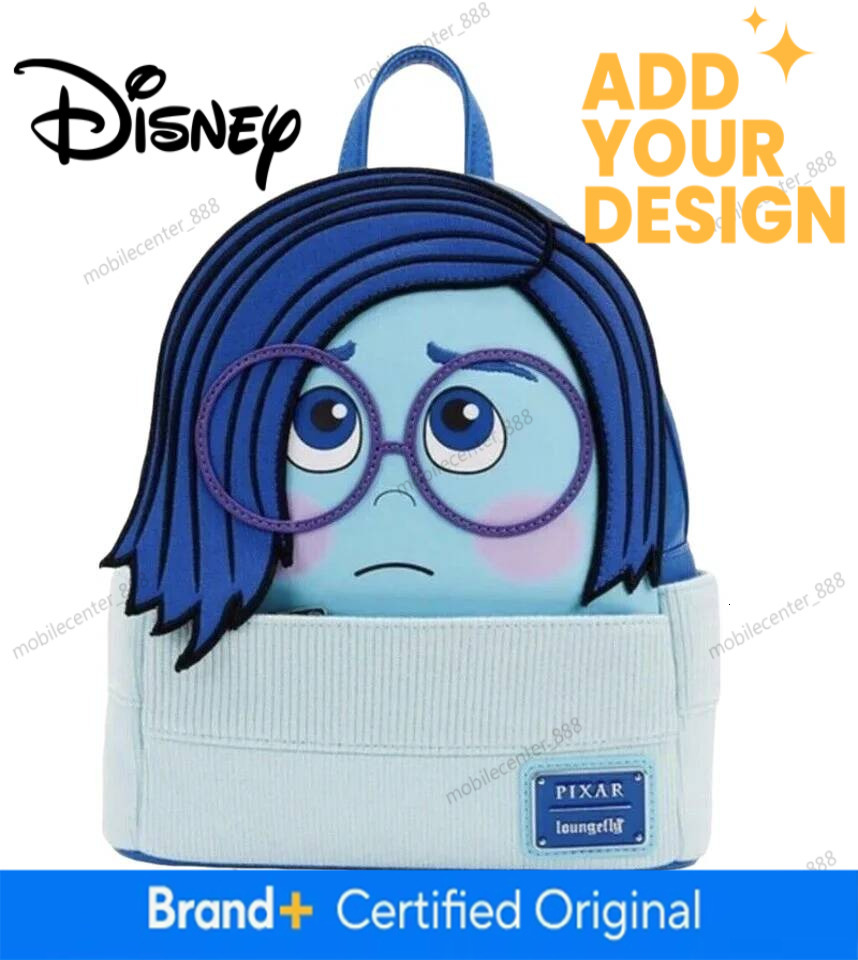 Designer Disney Stock Disney Loungefly Inside Out Sadness Cosplay Mini-Rucksack Pu Leather Backpack Cartoon Lotso Stitch Fashion Cute Girl Bag Luxury