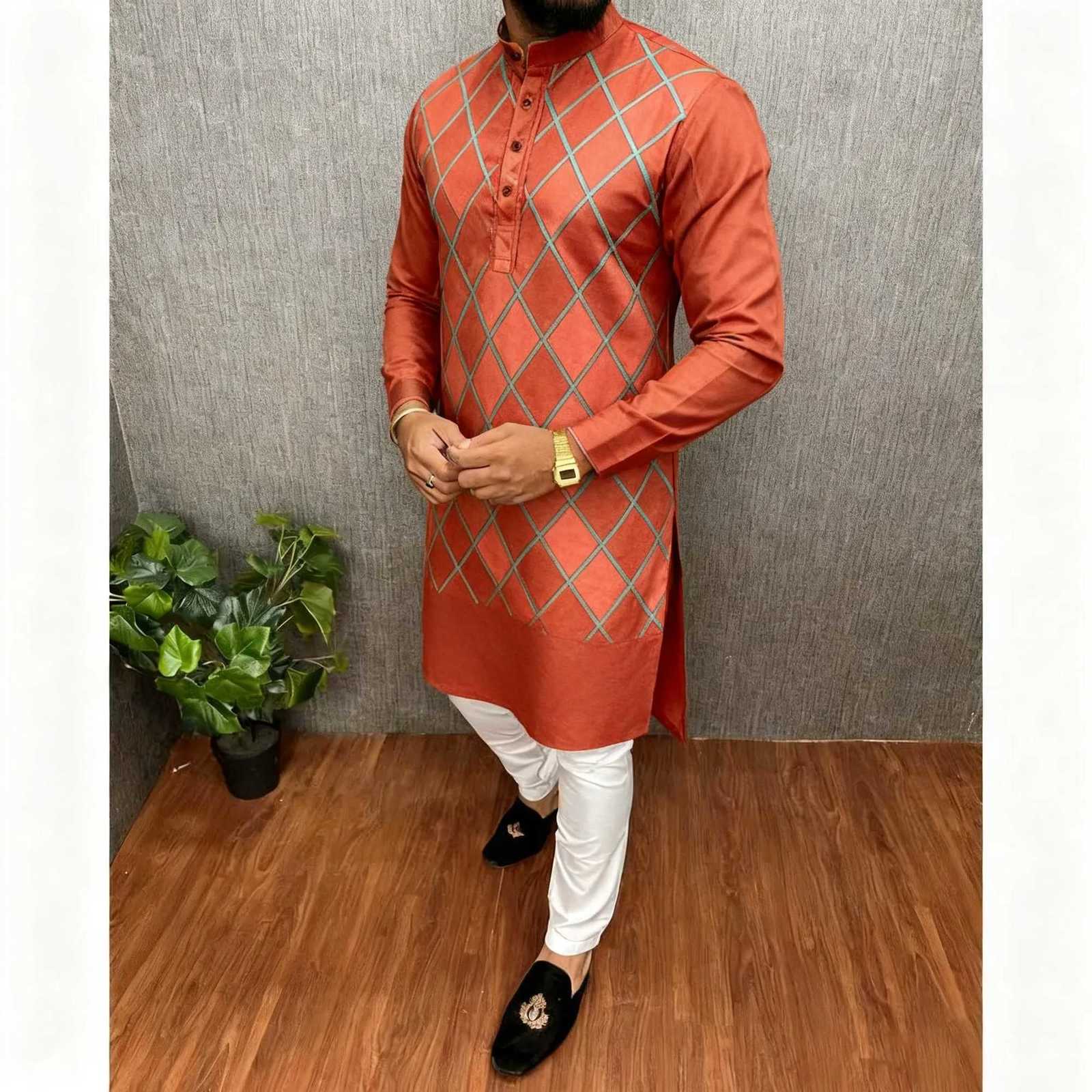 National Style Men Digital Printed Kurta Vardha Regular Mandarin Long Suitable Gandoura Homme Marocaine Khamiis Muslim Men W251216