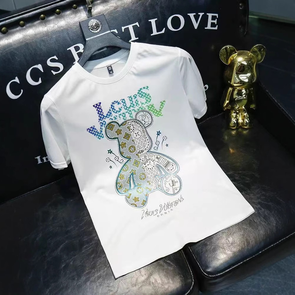 Summer new men's light luxury short sleeved 2026 best-selling printed design versatile handsome pure cotton T-shirt Free Shipping Large Size M-6X