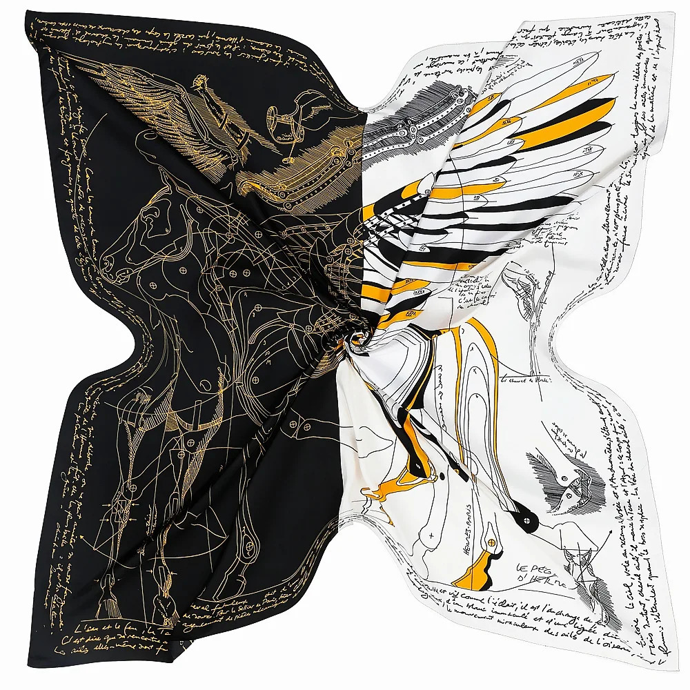 130cm 100 Silk Scarf Square Fashion n Pegasus Women Shawl Bandana Kerchief Scarves For Ladies 260417