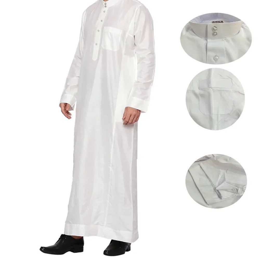 Men Dishdasha Muslim Long Sleeve Dress Daffah Thobe Jubba Saudi Arab Thoub Kaftan Islamic Clothing Robes Abaya Dubai Middle East W251216