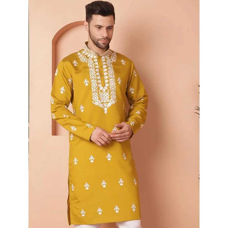 Mens digital printed kurta vardha regular fit Mandarin collar long suitable all occasions such as birthday wedding Aidilfitri W251216