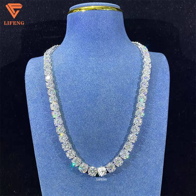 Fine Jewelry Men and Womens Hip Hop Bling S925 Silver Tennis Chain Necklace 2mm-6mm GRA VVS Moissanite Iced Out Style