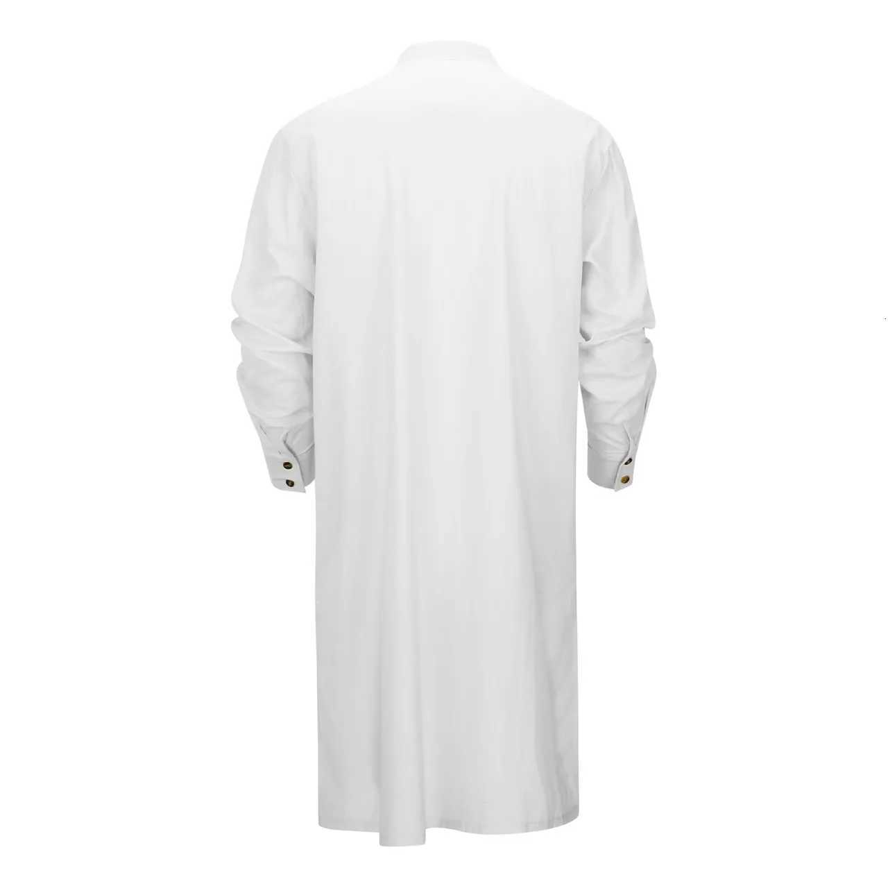 New Mens Muslim Long Sleeve Dress Clothing 00 Cotton Pullover Robes Islamic Arabian Kaftan Suit Middle East Dubai Abaya Tops W251216