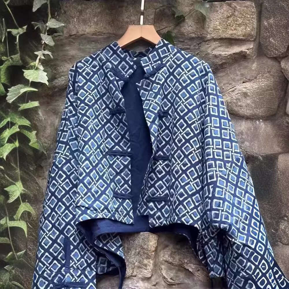 2026 New Chinese Style Women's Jacket Heavy Duty Elegant Unique Frog Button Plaid Coat Fashion Retro National Style Spring Autumn Outerwear MAKOU