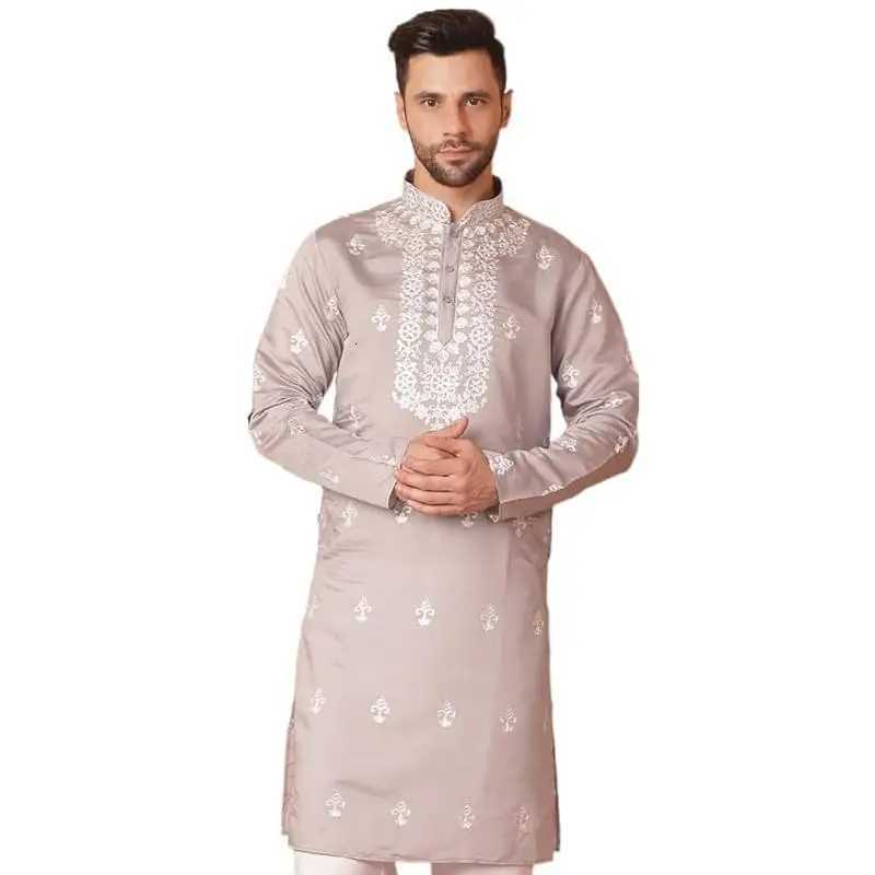 Mens digital printed kurta vardha regular fit Mandarin collar long suitable all occasions such as birthday wedding Aidilfitri W251216