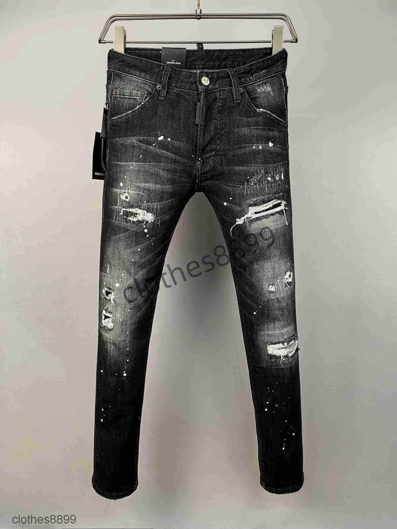 Old Style D2 Jeans Street Washed Long Pants High Quality Trousers Fashion Distressed Hiphop Ripped Skinny Jeans Denim C dsquared2a dsquared dsqared2 dsquared2 NK2E