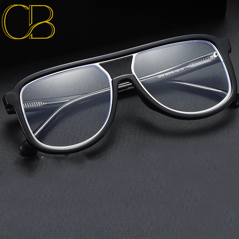 Pilot Gaming Glasses Anti Blue Light for Computer Work Men Women Oversized Optical Prescription Eyewear Goggles Blocking Fashion Large Frame RX Myopia