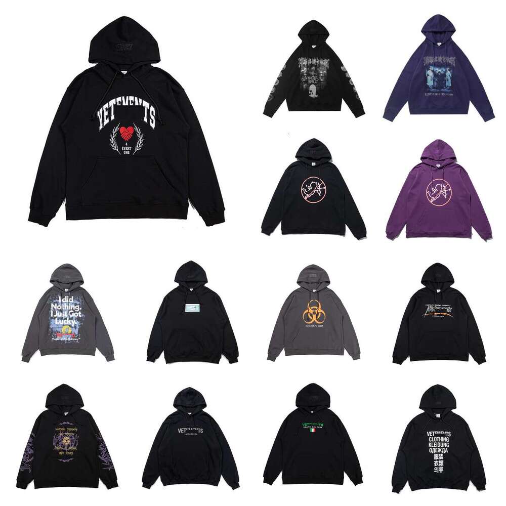 Designer Mens Hoodies VET Hoody Hooded Sweatshirt Pullover Autumn Winter Loose Casual Men Women vetement hoody Letter Printed Long Sleeve Drawstring Sweater 5a