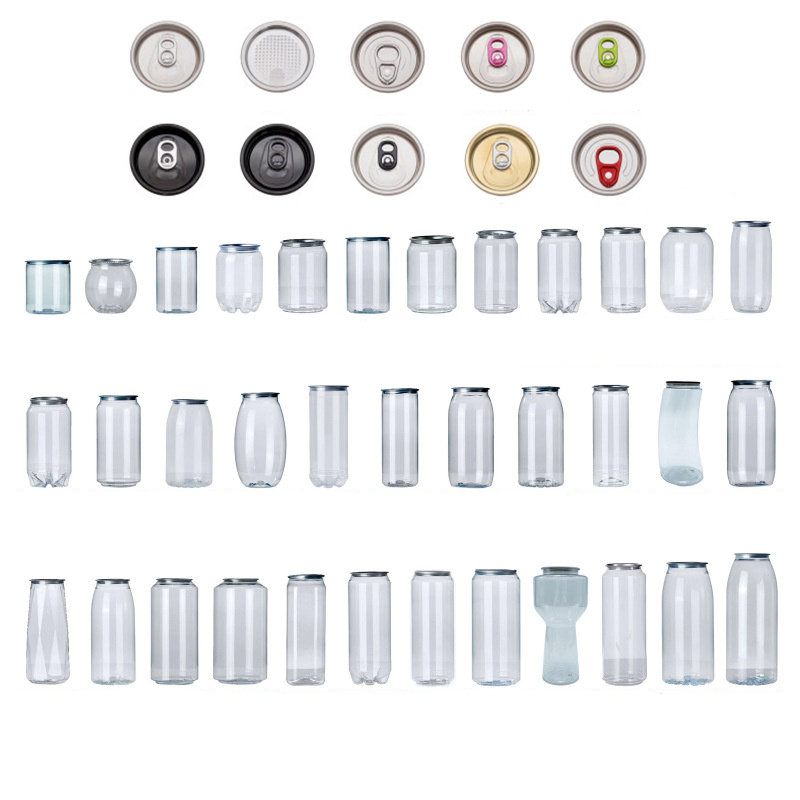 PET Sealed Can Beverage Jars Plastic Transparent Container Aluminum Cap Milk Tea Storage Bottle Easy To Pull Can Food Can Drinks Packaging Boxes Support custom logos