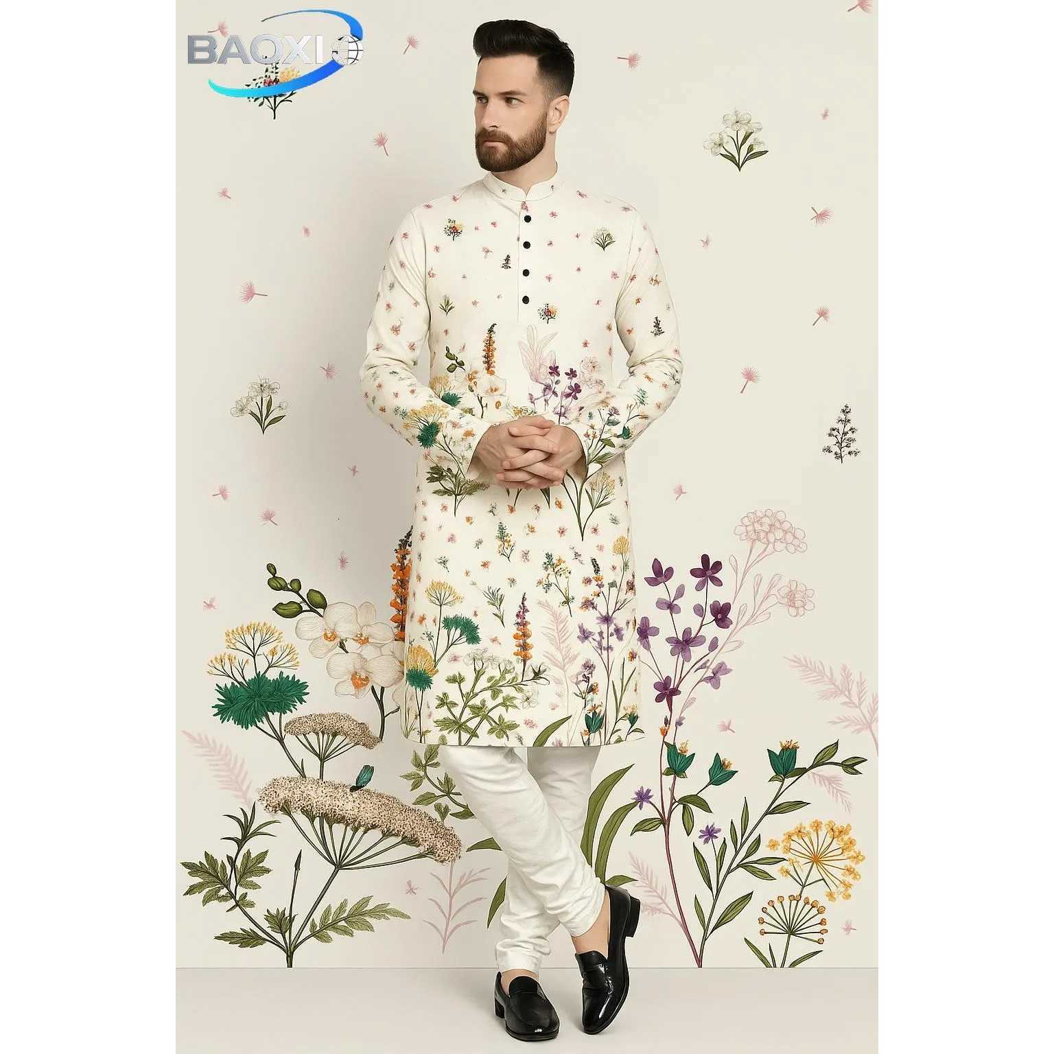 Stand Collar Muslim Men Clothes Folk Kaftan Musulman Kurta Indian Islamic Clothing Ropa Musulman Hombre Camisa Arabe Hombre W251216