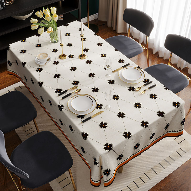 YL-38503 Premium Luxury Tablecloth, Waterproof, Oil-proof, Heat-resistant, Wash-free New Style Coffee Table Cloth/Dining Table Mat