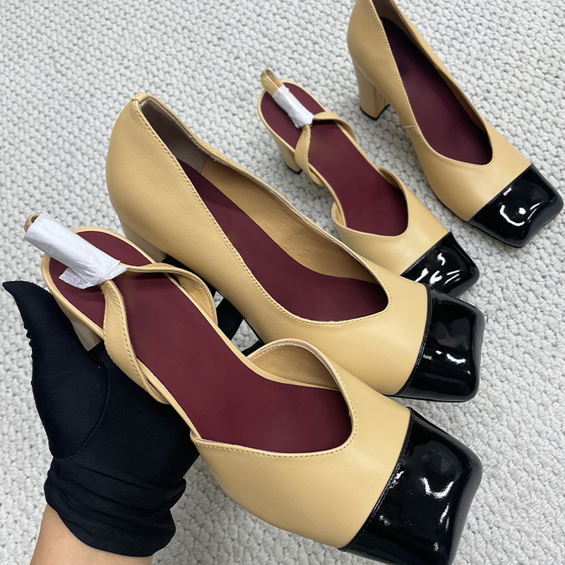 10A Slingback Pumps Women Designer Heels Luxury Loafers Dress Shoes Pump Square Toes Sandals Fashion High Heels Summer Wedding Party Shoes 994