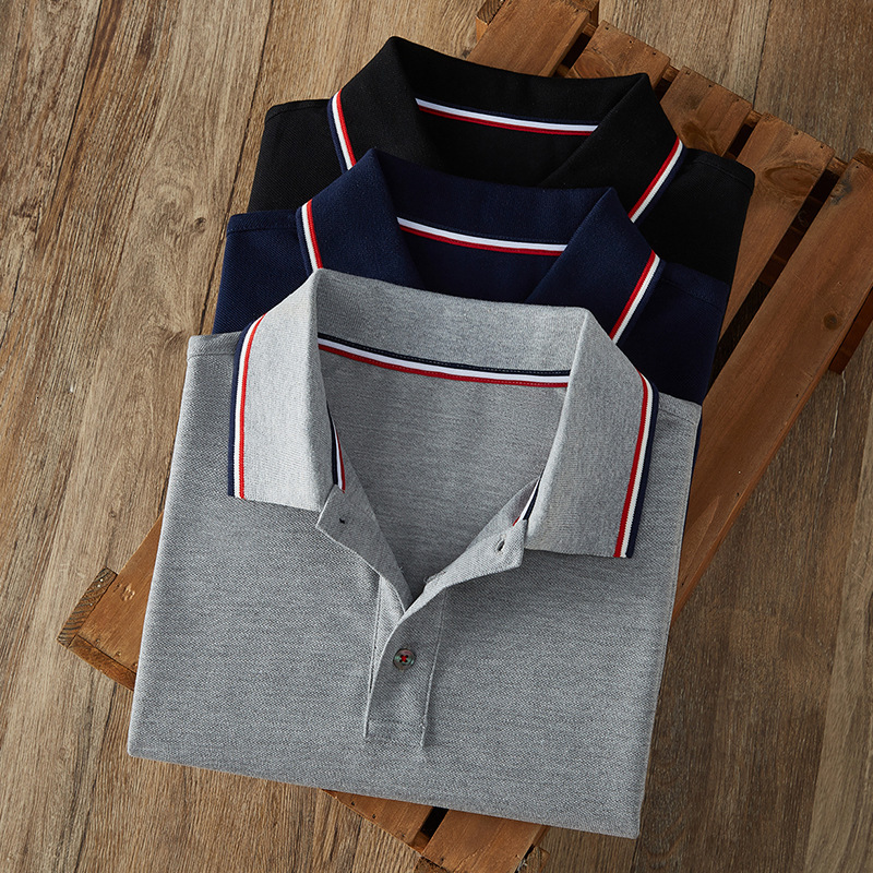 Designer Short-sleeved Shirt Luxurious And High-end Combed Cotton Polo Shirt With Collar Men's Style Short-sleeved Shirt Plain-color Business Men
