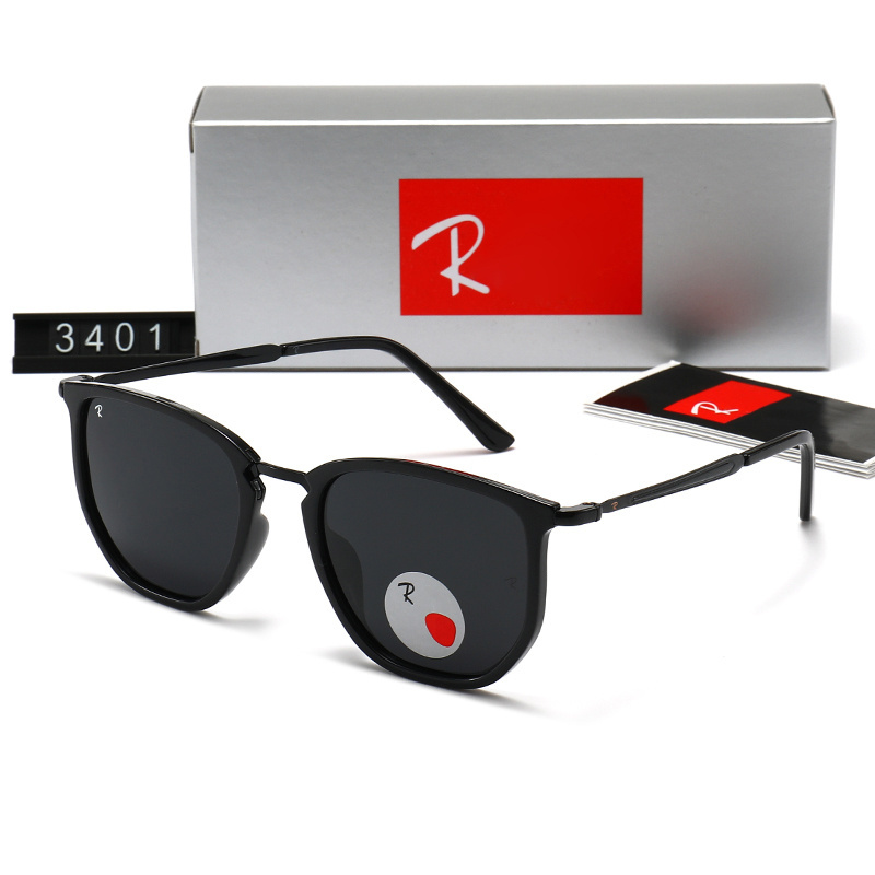 A3401 High Quality Brand Men Classic Brand rayities banities Women Polarization Driving Sunglasses Luxury Eyewear Metal Frame Designers Bands Sun Glasses
