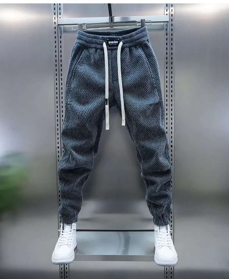 Spring And Autumn Men Harem Pants Zebra Striped Trousers Sport Clothing Cargo Sweatpants Brushed Loose Waist Versatile Pants 260416