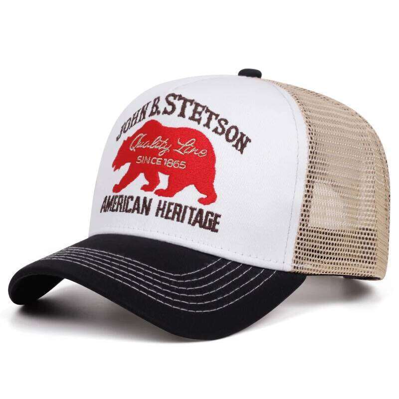 2025 Creative New Baseball STETSON Red Bear Truck Outdoor Sports Sunshade Street Hip Hop Daily Commuter Net Hat
