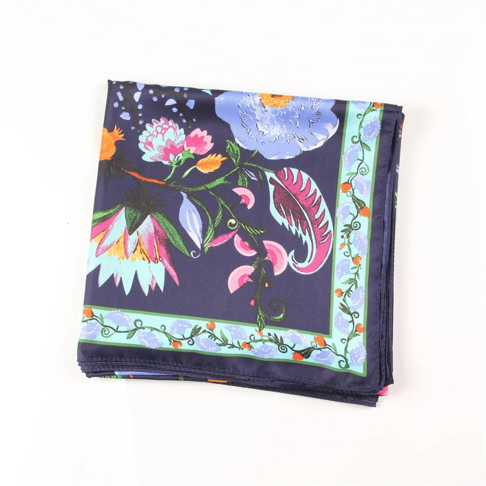130130cm Silk Scarf y Women Large Shawls Animals Life Tree Print Stoles Square Bandana Kerchief Hijab Female Foulard 260416