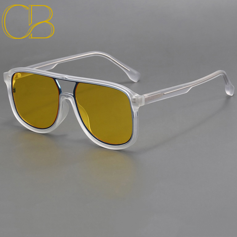 Men's Large Frame Sunglasses Women Retro Oversized Glasses Fashion Anti Blue Light Eyeglasses UV resistant Sun Pilot Summer Beach Travel Party Ye