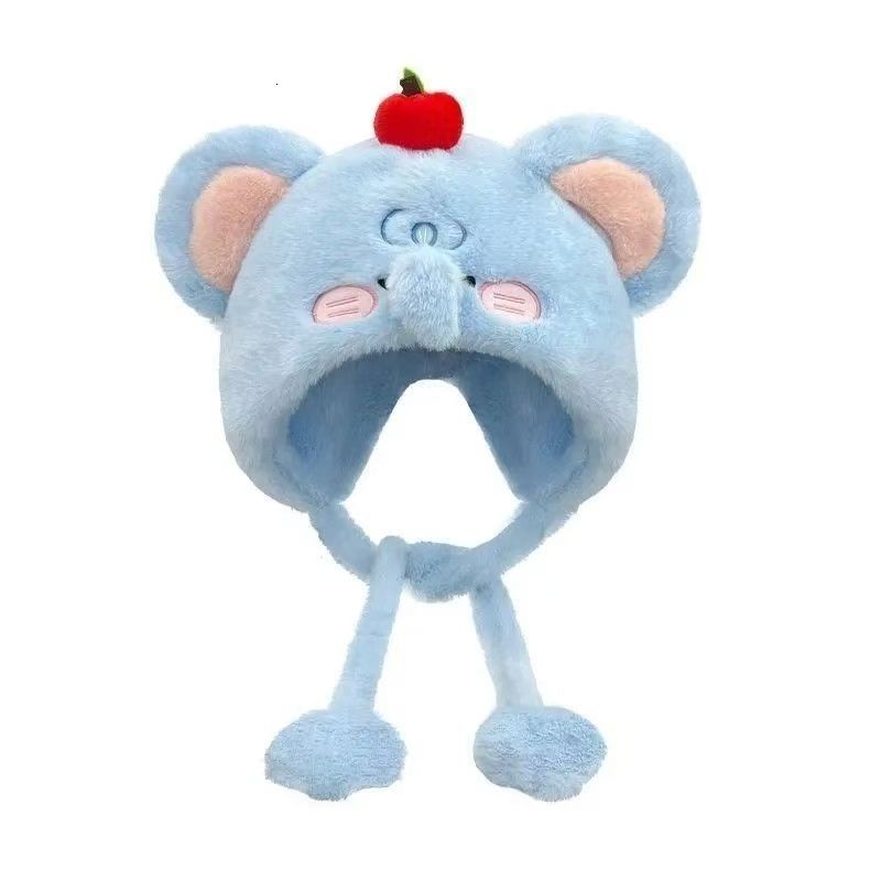 Cartoon Ears Plush Peaked Winter Cute Puppy Baseball Thermal Duck Tongue Hat Outdoor Coldproof for Autumn Winter 6XDA 240712