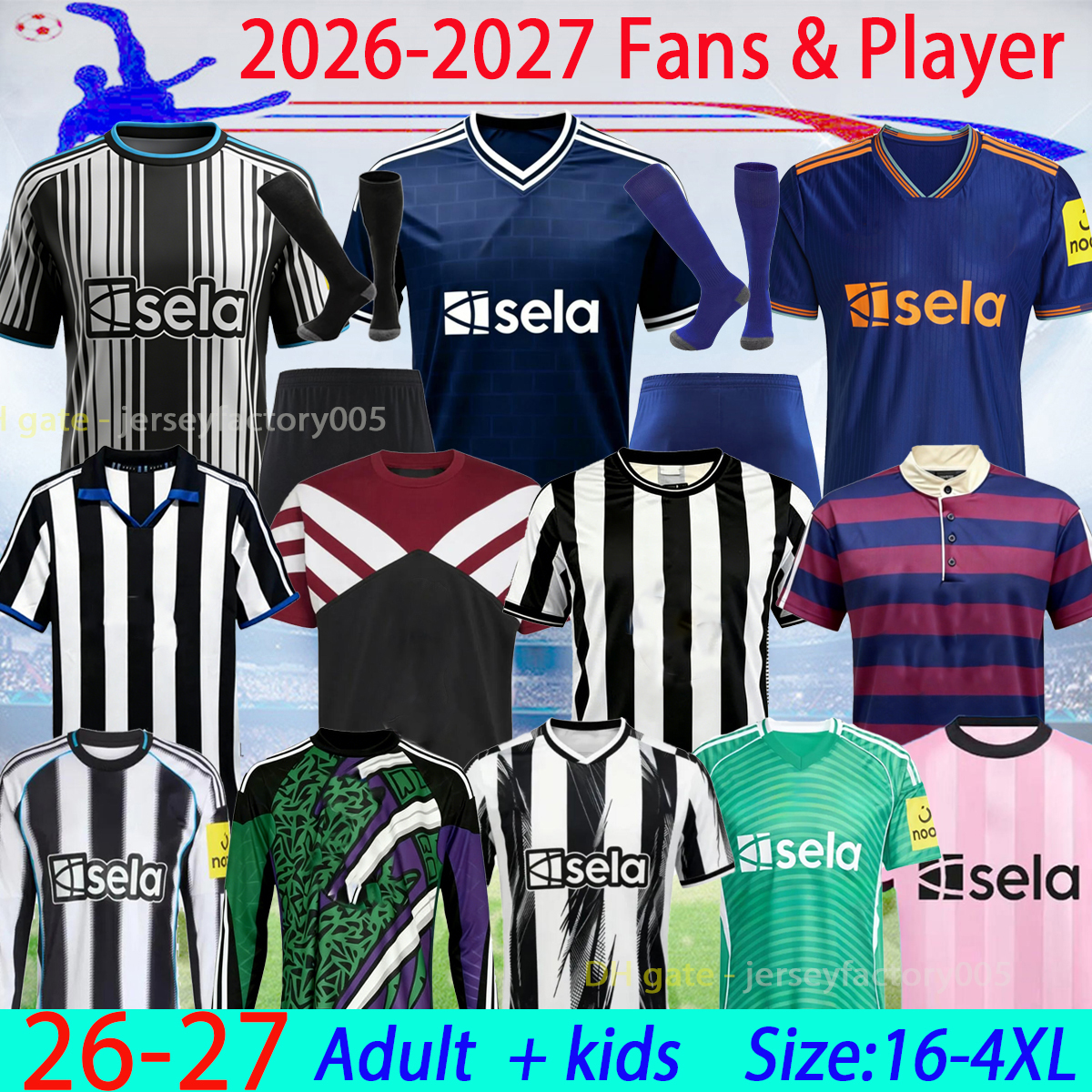retro newcaslted Woltemade 26 27 Tonali Soccer Jerseys Bruno G. Elanga Gordon Botman Joelinton Livramento Willock Krafth 2026 football shirt mens kids kit 16-4XL