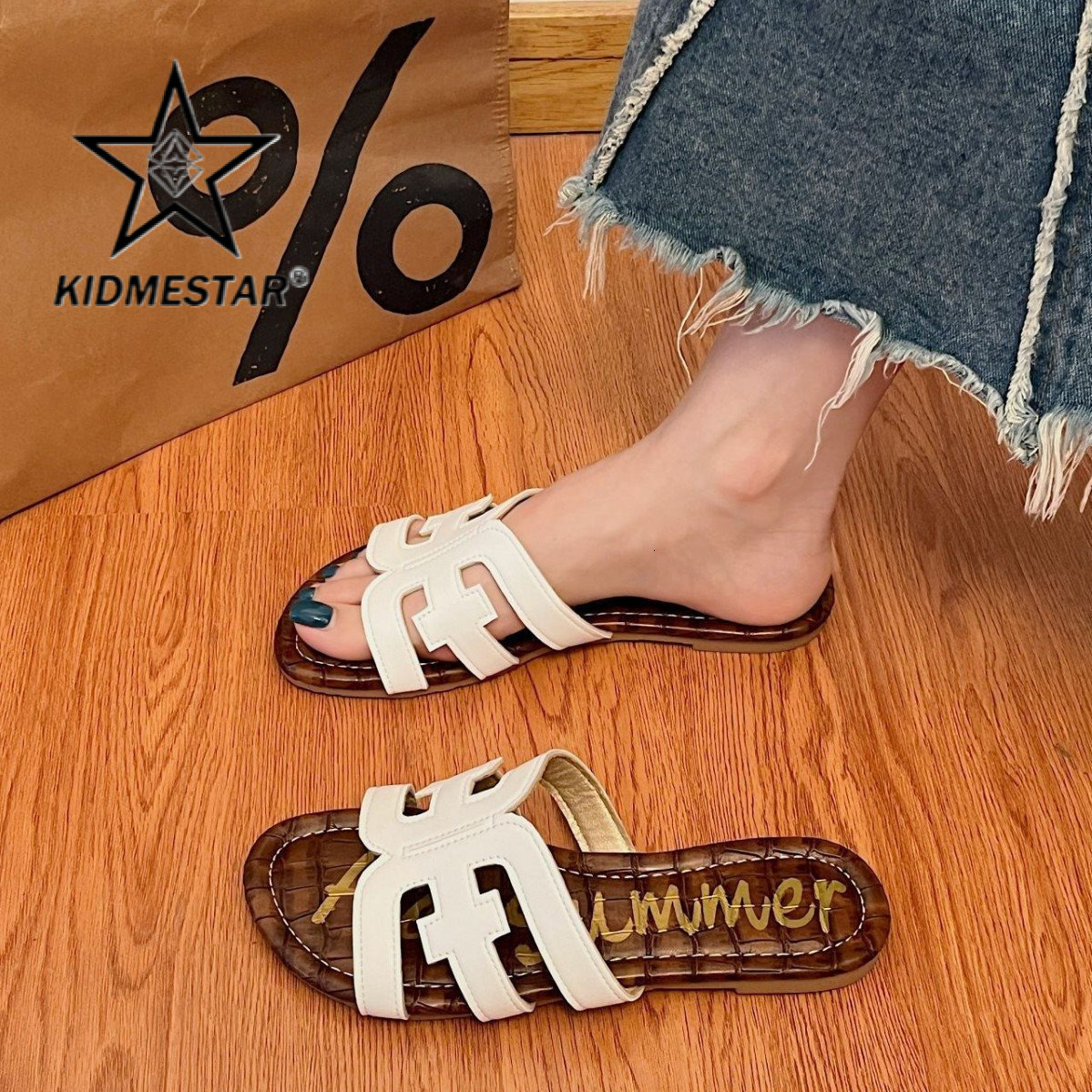 Women's Cross Beach Flat Shoes Knitted High-end Sandals Fashion Casual 2026 New Style Beach Shoes Designer Flip-flops Style Comfortable Outdoor M