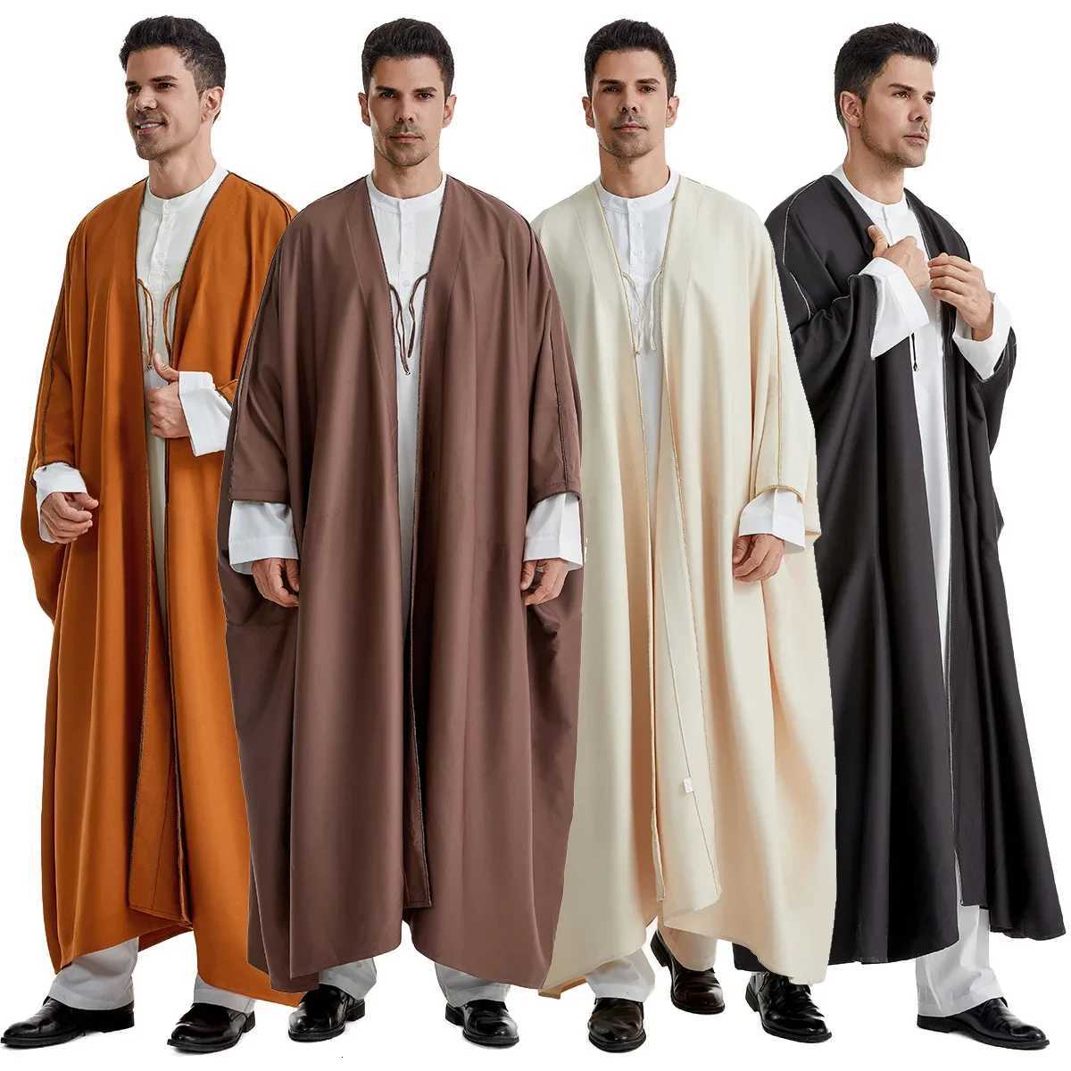 Middle East Mens Robe Muslim Dress Kimono Dishdasha Clothing Islamic Dubai Saudi Abayas Prayer Abaya Kaftan Ramadan Jubba Thobe W251216