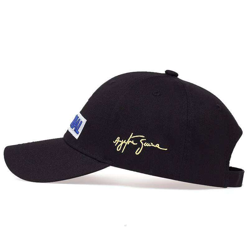 Ayrton Senna F1 Baseball Cap, Unisex Japan and Korean Style Embroidered Polyester Hat, Black Fitted Strap, Rain-Ready Spring & Fall Formula One Hat - view 4