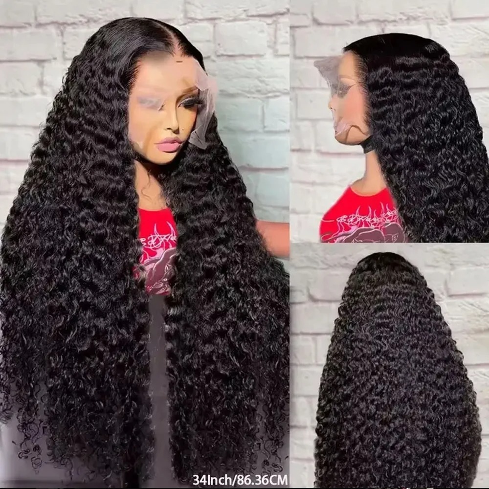 200density Curly Human Hair Wigs for Women Water Wave Deep Wave Lace Front Wig 13x4 13x6 HD Lace Frontal Wig Glueless Preplucked Hairline