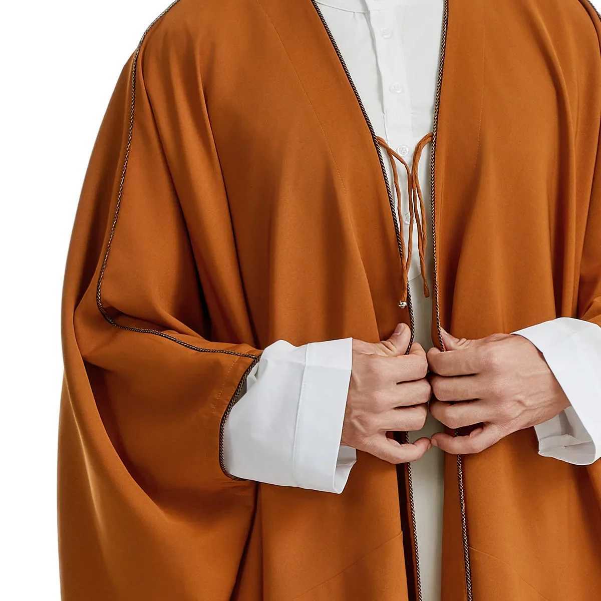 Middle East Mens Robe Muslim Dress Kimono Dishdasha Clothing Islamic Dubai Saudi Abayas Prayer Abaya Kaftan Ramadan Jubba Thobe W251216