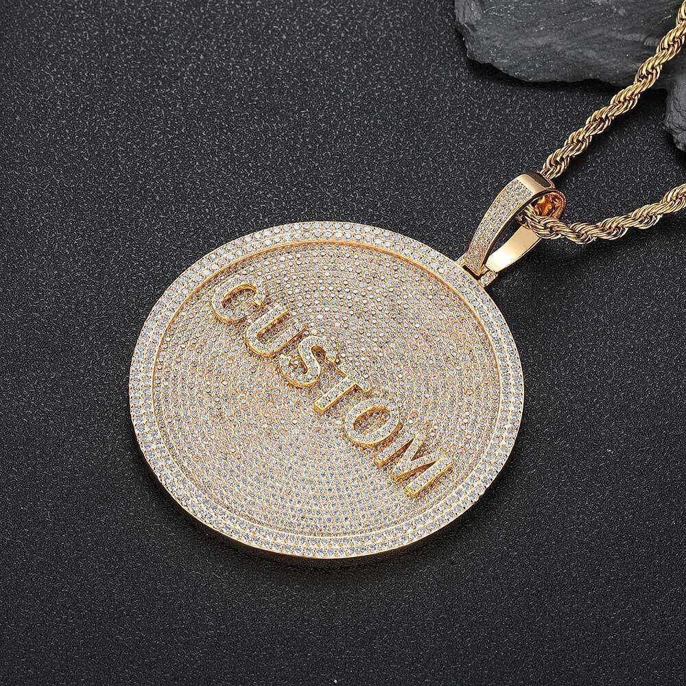 Jewelry Hip-Hop IGI 80mm 14k Full Diamond Round Custom 18k Letter Pendant Hot-Selling Men's Moissanite GRA Necklace Jewelry
