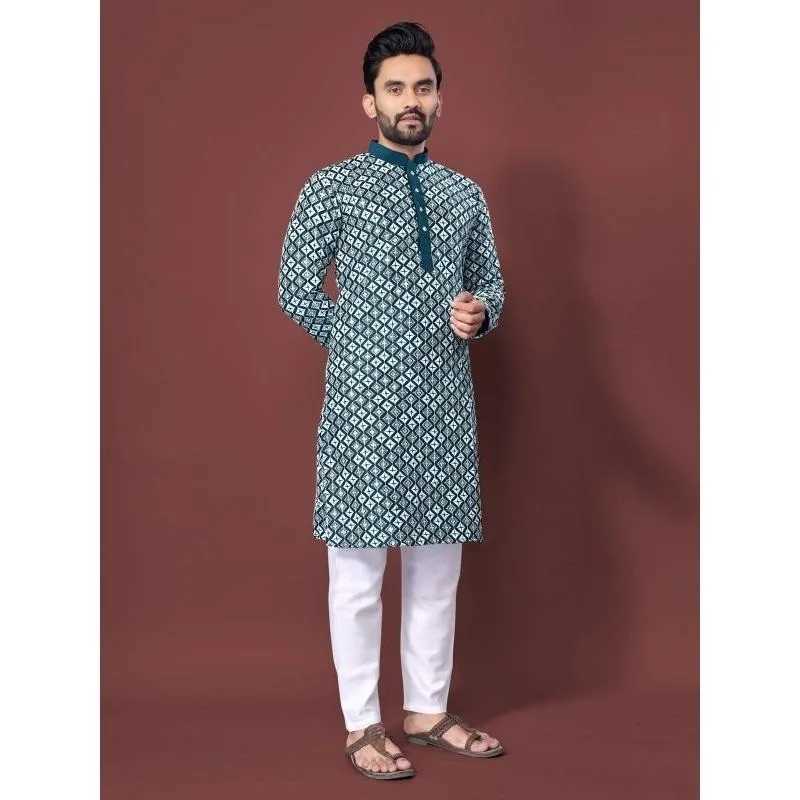 Luxury Casual Islamic Arabic Abaya Robe National style Ethnic Print Stand Collar Youth Mid-length Shirt Coat Muslim Men Kurta W251216