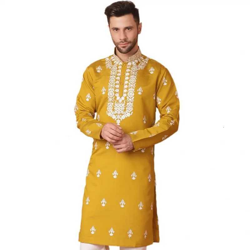 Mens digital printed kurta vardha regular fit Mandarin collar long suitable all occasions such as birthday wedding Aidilfitri W251216