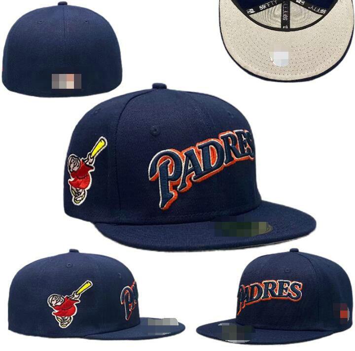 2026 Baseball Padres Mens Baseball Team 2024 World Series Champions Full Closed Caps Summer Letter Bone Black Color Casual Sport Flat Fitted Hats d3
