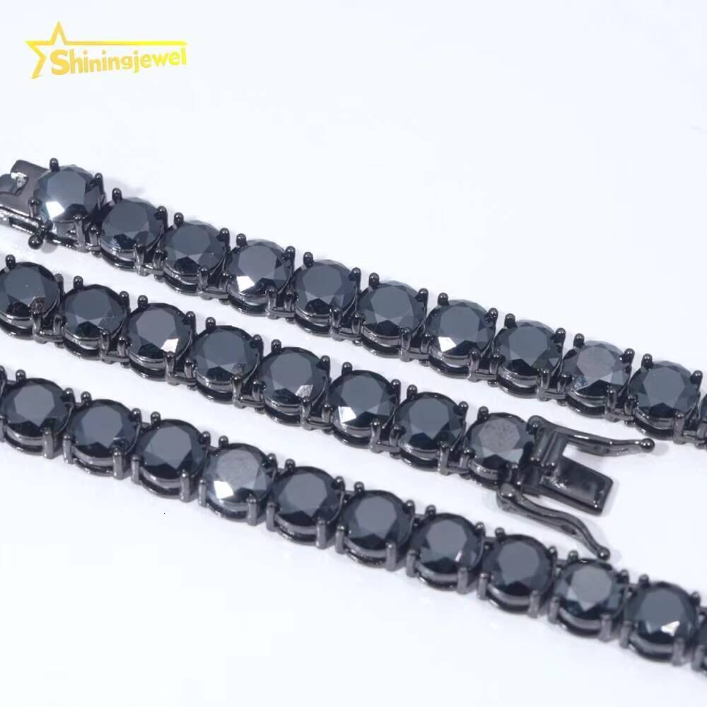 Hip Hop Jewelry 925 Sterling Silver Fashion Necklaces 2mm 3mm 4mm 5mm 65mm Iced Out VVS Moissanite Tennis Chain Necklace