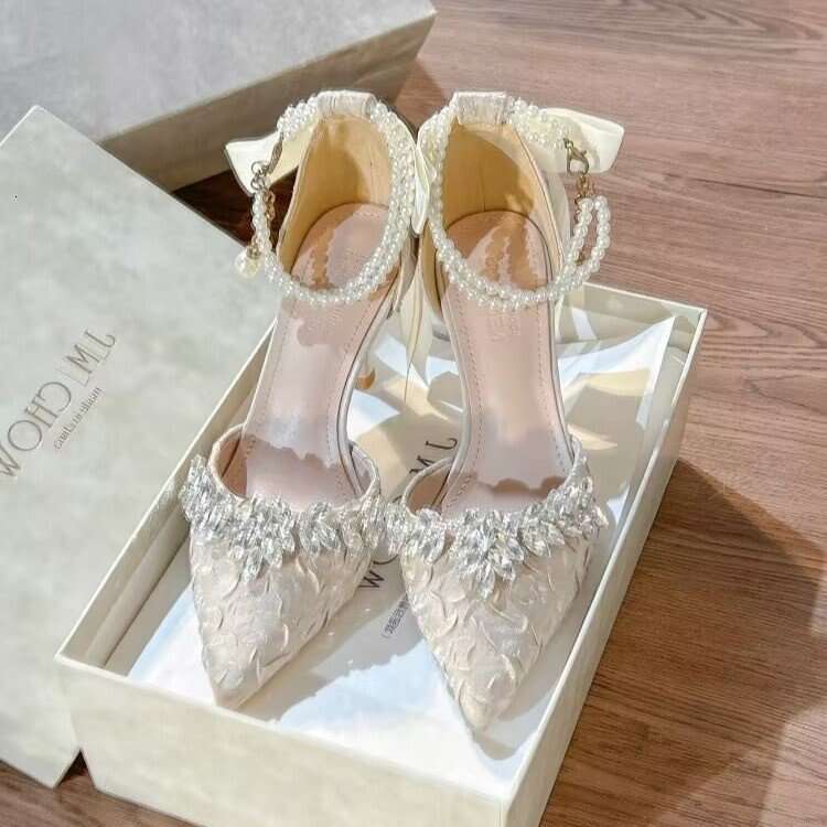 new high heels women thin heel dress twoway butterfly wedding shoes closedtoe single strap shoes for women