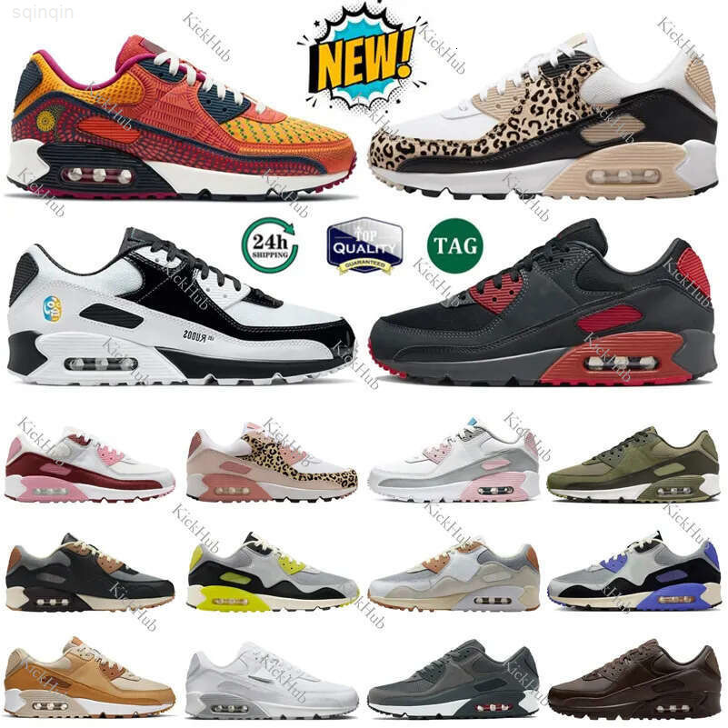 90 90s Designer Running Shoes Dia De Los Muertos Lucha Libre Patta Waves Leopard Pink Triple Black White UNC Midnight Navy Men Women Trainers Sports S
