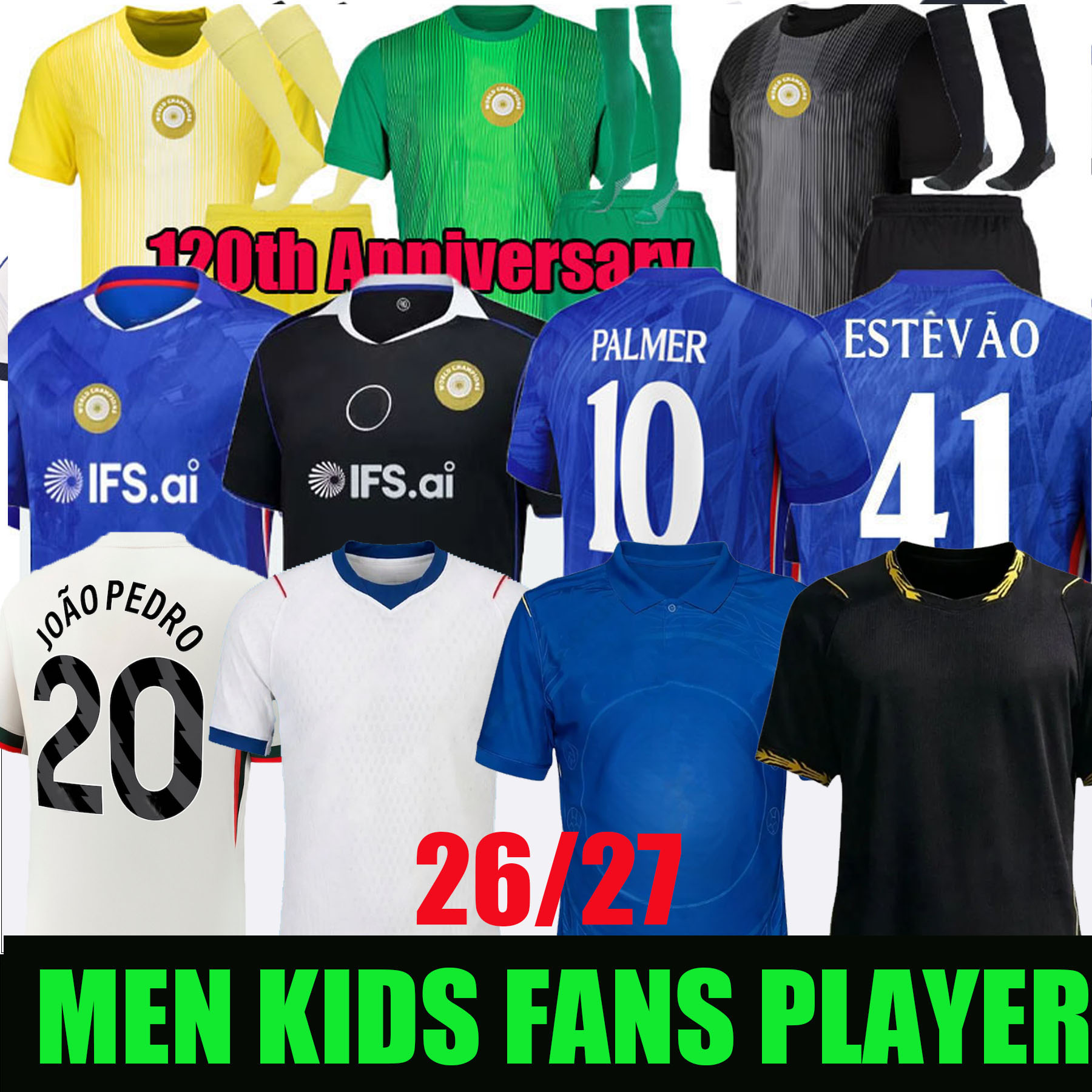 ENZO GARNACHO PALMER soccer jersey 25 26 27 ESTEVAO GITTENS pedro DELAP HATO MUDRYK NETO 2025 2026 football shirt adult kids kit CAICEDO N.JACKSON fans player pre match