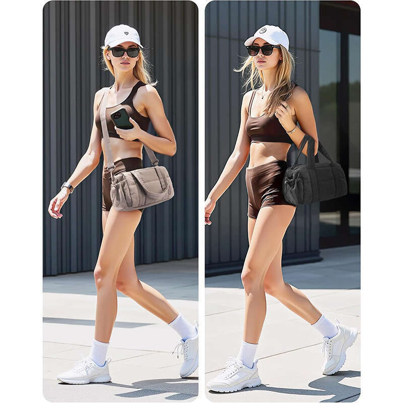 2026 New Large Capacity Women Handbag Lightweight Simple Casual Tote Bag Outdoor Sports Yoga Bag Quilted Shoulder Crossbody Bag SENYY