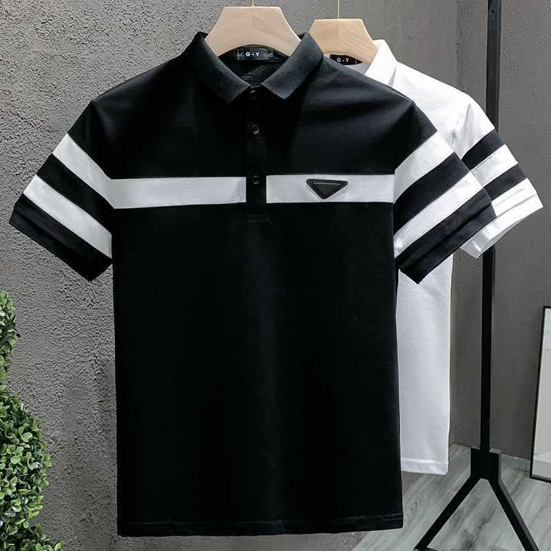 2026 Summer New Collection Lapel Short Sleeve T-Shirt Light Luxury Trendy Casual Versatile Slim Fit Stylish Mens Polo Shirt