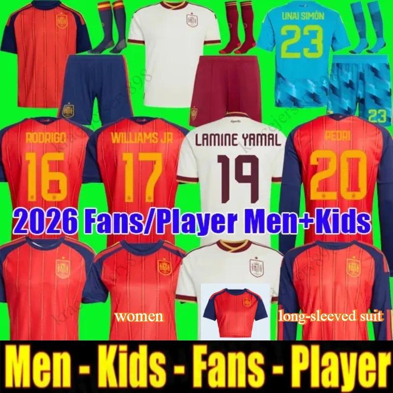 2026 Spain LAMINE YAMAL Soccer Jerseys 2025 2026 Home WILLIAMS JR MORATA FABIAN JOSELU OLMO Spanish Espana Football shirt RODRIGO PEDRI CARVAJAL kids kit uniforms