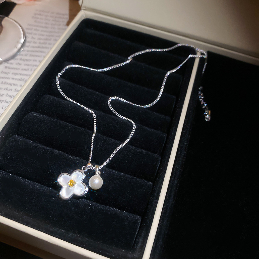 Korean-style fashionable, fresh, and simple floral collarbone versatile plain necklace elegant necklace - view 5