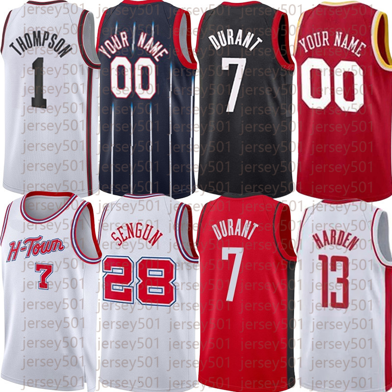 7 Kevin Durant Rocket Basketball Jerseys Amen Thompson Reed Sheppard Jabari Smith jr Alperen Sengun Fred VanVleet Tari Eason City Jersey James Harden