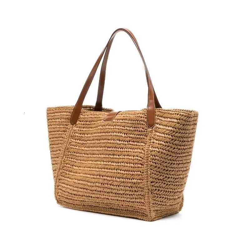 Straw Tote Bags For Women New Season Large Capacity Handwoven Elegant Shoulder Bag Summer Fashion Beach Vacation Handbag H260417