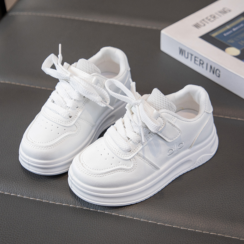 Children's shoes, children's white shoes, classic versatile board shoes, campus shoes, performance shoes, casual shoes, black and white Velc