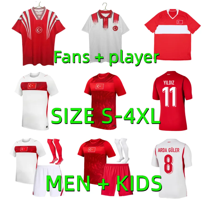 24 25 26 27 Turkey World Club Soccer Jersey 2026 2027 National CALHANOGLU GULER SOYUNCU DEMIRAL YILDIZ CELIK YILMAZ Authentic 1996 2008 retro Football Shirt Uniforms