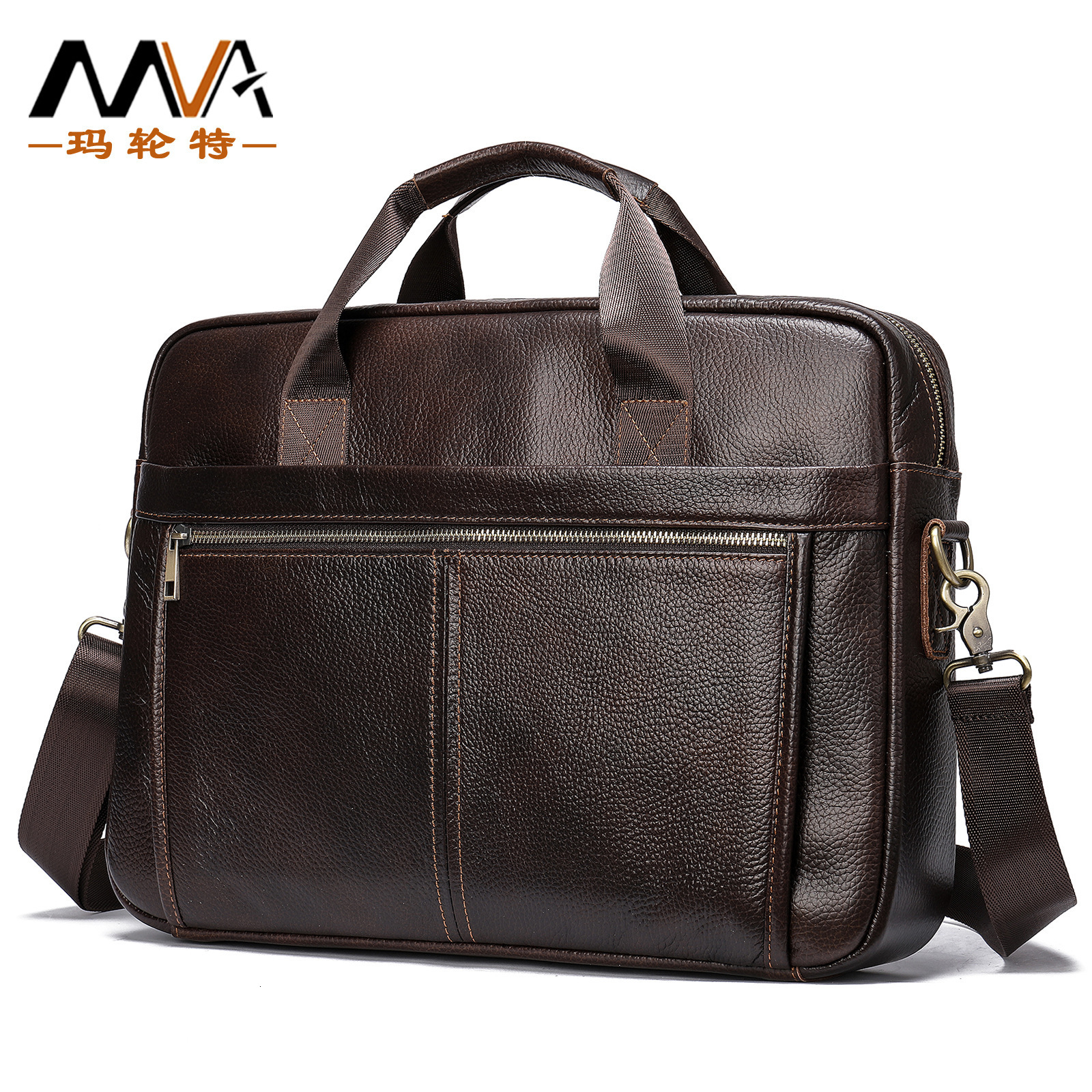 Russian mens briefcase Mens leather top layer cow leather laptop bag Business briefcase Mens bag