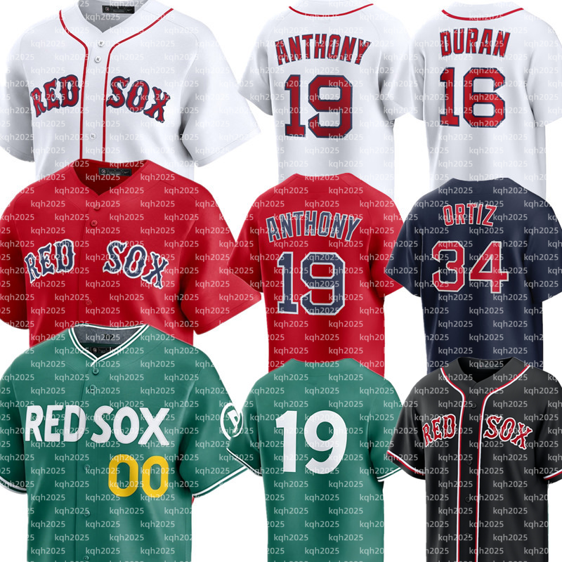 Custom Red Sox Baseball Jersey Roman Anthony David Ortiz Wilyer Abreu Ceddanne Rafaela Garrett Crochet Jarren Duran Garrett Whitlock Aroldis Chapman Caleb Durbin