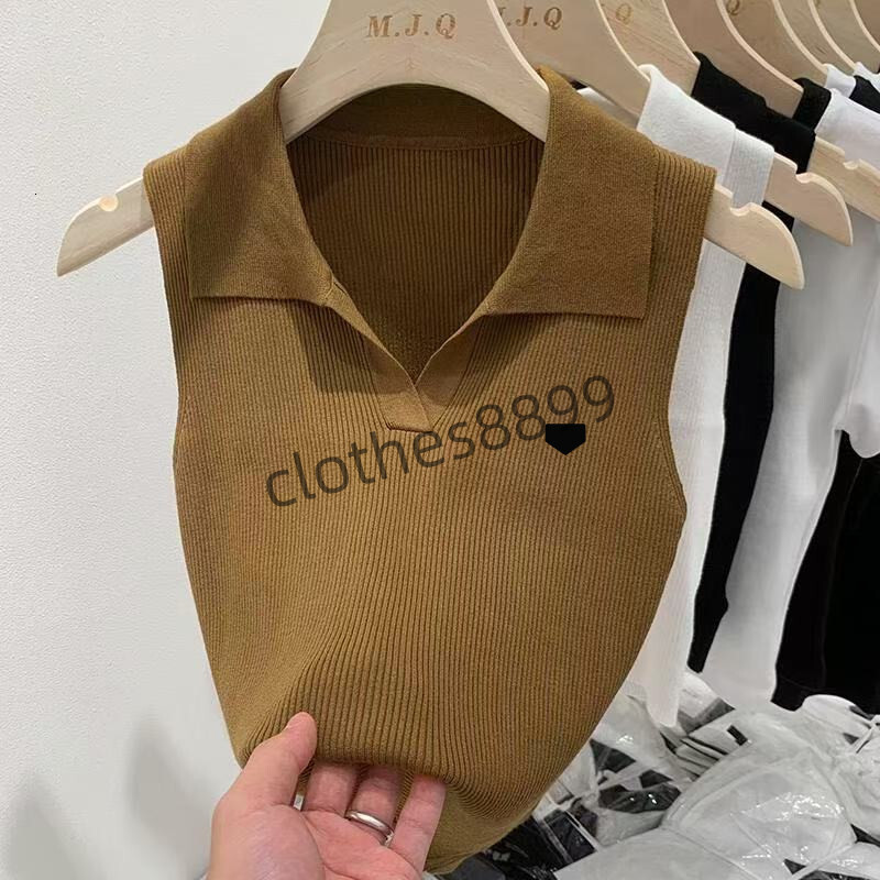 2025 Summer White Women TShirt Tops Tees Crop Top Embroidery Sexy Shoulder Black Tank Top Casual Sleeveless Backless Top Shirts Luxury Designe pradas pra pradaa